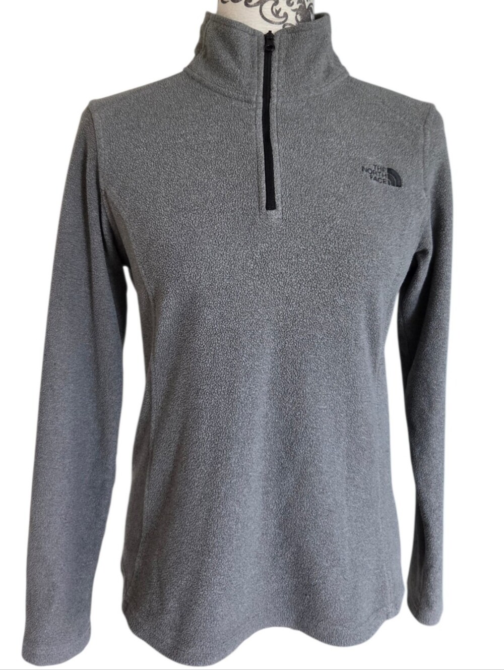 The North Face Tech Glacier 1/4 Zip Fleece Pullover Grey Womens Small - Picture 2 of 14